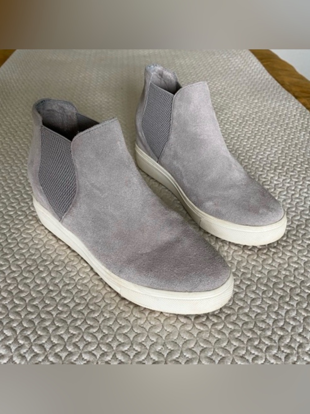 Steve Madden Women's Grey Suede Wedge Sneakers